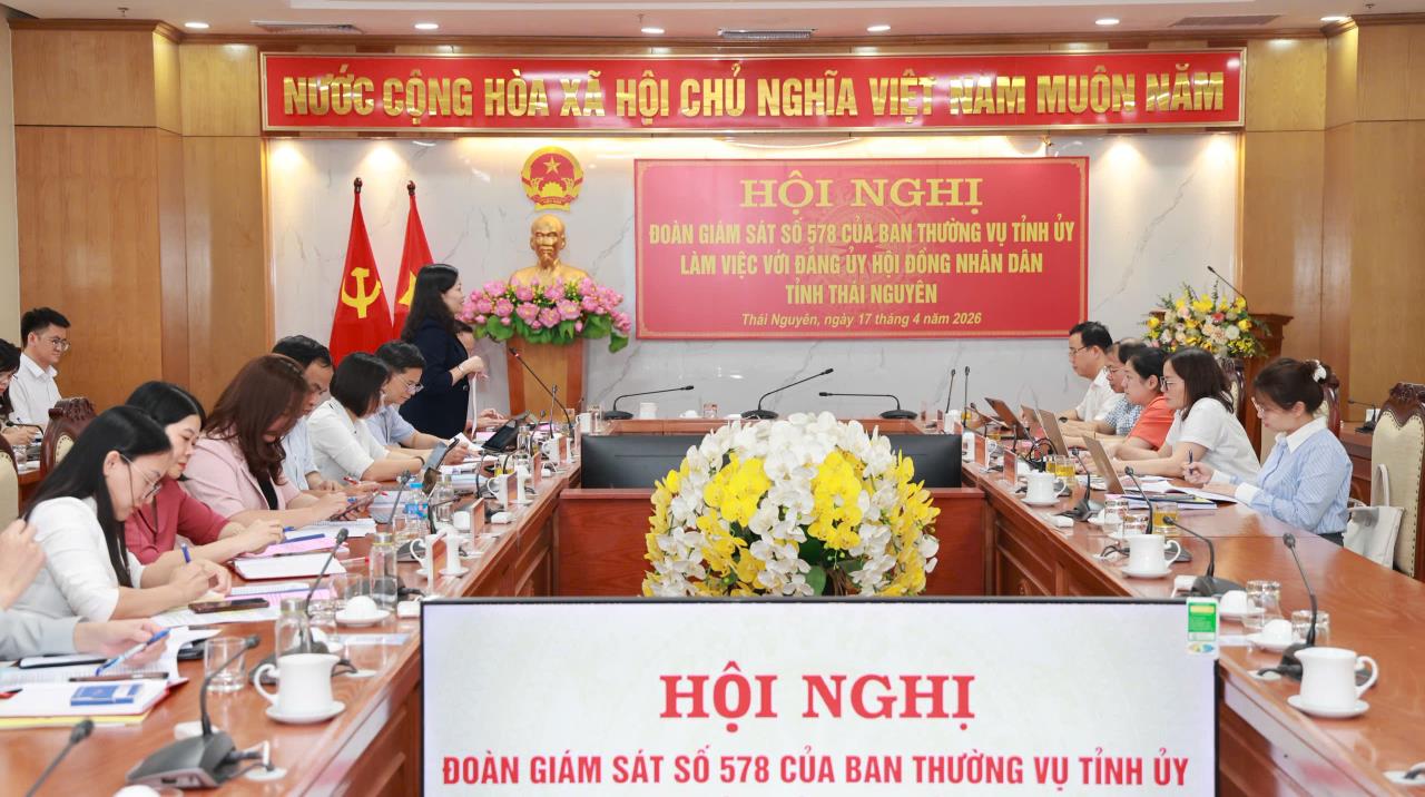 Đoàn giám sát của Ban Thường vụ Tỉnh ủy làm việc với Đảng ủy Hội đồng nhân dân tỉnh về phát triển khoa học, công nghệ, đổi mới sáng tạo và công tác chuyển đổi số